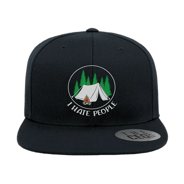 I Hate People Embroidered Flat Bill Hat